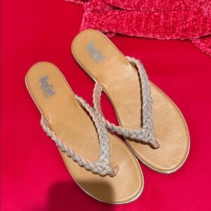 Elegant Gold Braided Sandals